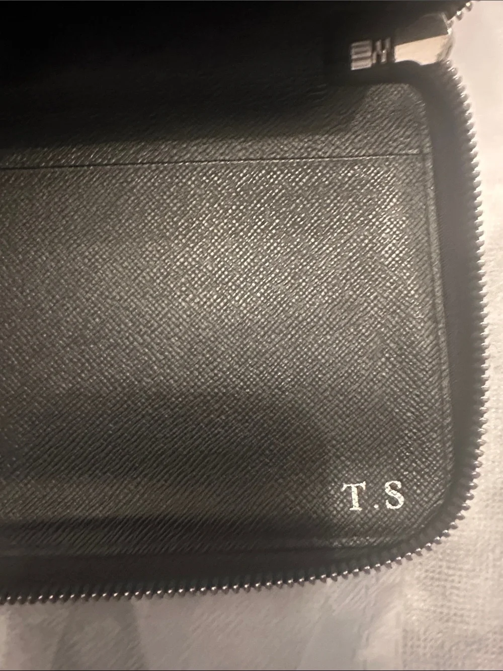 Louis Vuitton Black Textured Zip Tablet Folio Case